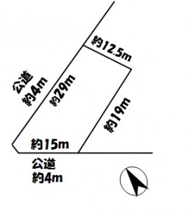 江南市勝佐町 売地 1,050万円 古知野北 北部の区画図