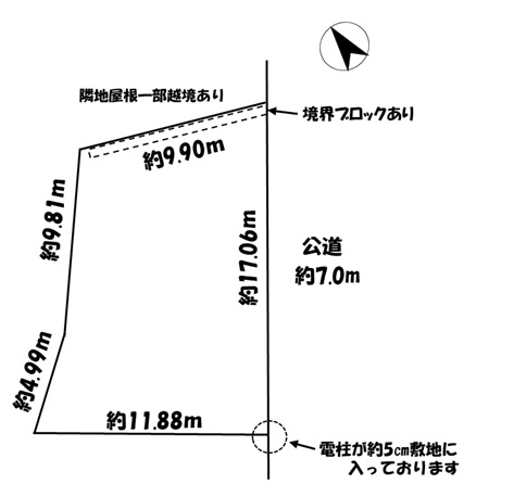 江南市上奈良町瑞穂　売地980万円　古知野西小/江南西部中の区画図